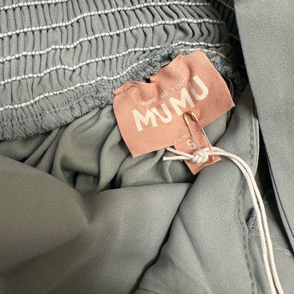 Show Me Your MuMu June Ruffle-Strap Maxi Dress – Steel Blue, Size S NWT - Picture 8 of 9